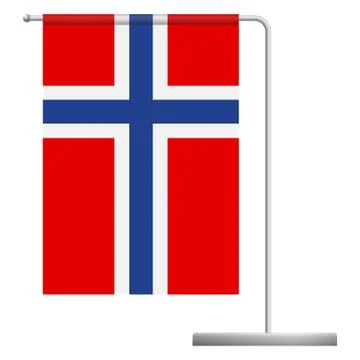 Norway flag on pole icon Stock Illustration