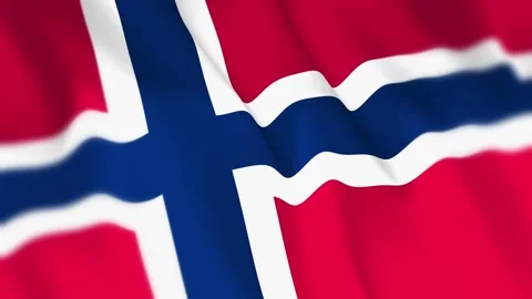 Norway Flag Seamless Loop 4k 60fps on Sky Background Stock Footage 340345351
