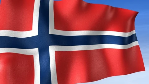 Norway Flag - Set of 3 Angles with Masks [3WaveSeries] Stock Footage 104586501