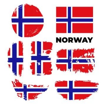 Norway Flag Set. Vector stock illustration isolated Stock Illustration
