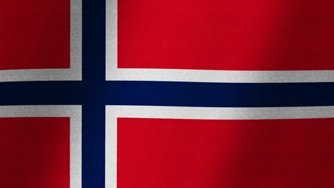 Norway flag. Slow flutter of the canvas. Fluctuation of the fabric. Stock Footage 145173169