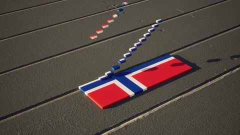 Norway Flag - Slow Motion Stock Footage 318846217