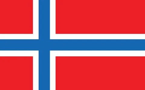 Norway flag vector graphic. Rectangle Norwegian flag illustration. Norway cou Illustrazione stock