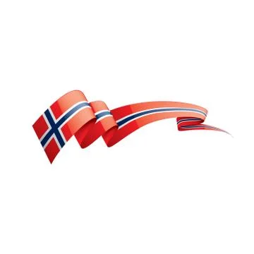 Norway flag, vector illustration on a white background 스톡 일러스트