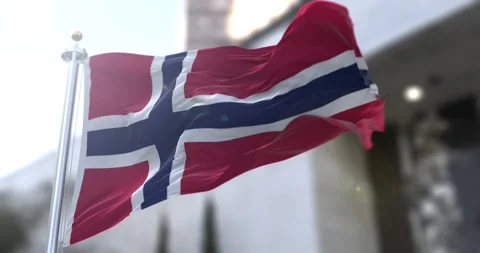 Norway-flag-waving-4k-60fps Stock Footage 330779105