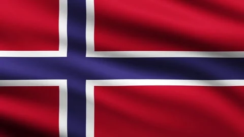 Norway flag  waving full screen background animation Video stock 265507568