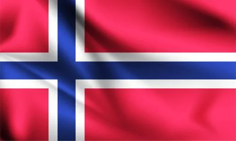 Norway flag waving Stock Illustration