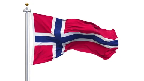 Norway flag waving looping with transparent background. Stock Footage 334407724