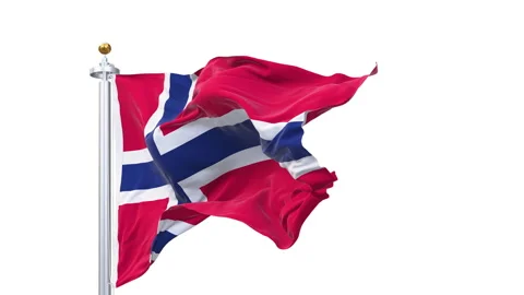Norway flag waving looping with transparent background. Vidéo 334407755