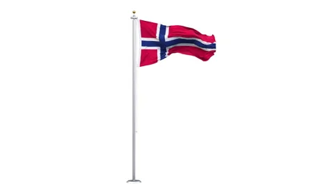 Norway flag waving looping with transparent background. Stock Footage 334408513