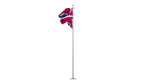 Norway flag waving looping with transparent background. Stock Footage 334408544