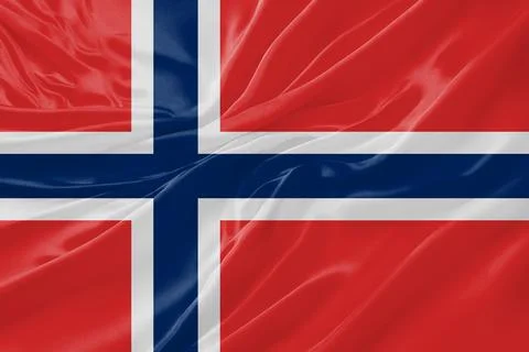 Norway Flag Waving Textures Silk Background Stock Illustration