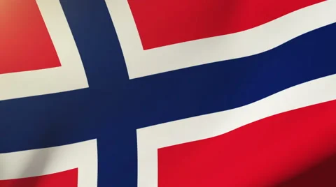 Norway flag waving in the wind. Looping sun rises style.  Animation loop Stock Footage 47978675