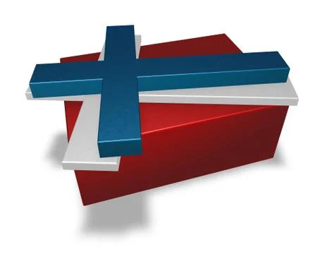 Norway flag on white background - 3d illustration Stock Illustration
