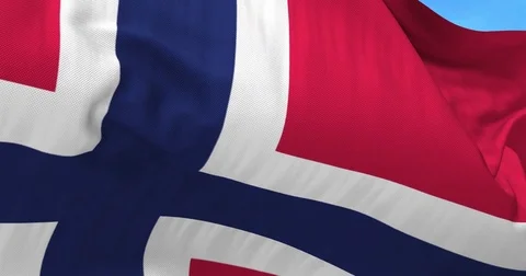Norway Flag in the Wind Stock Footage