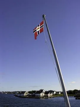 Norway flagpole Stock Photos