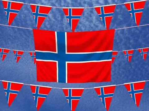 Norway Flags Stock Illustration