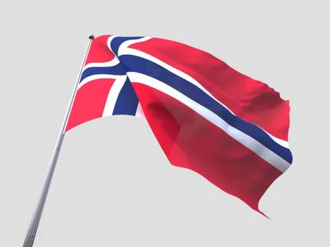 Norway flying flag isolate on white background. 스톡 일러스트
