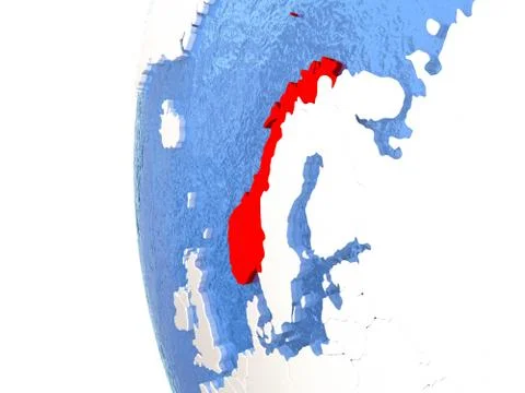Norway on globe Stock-Illustration