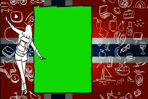 Norway - Hand-drawn - Flag Loop - Illustration - SD Stock Footage 90630381