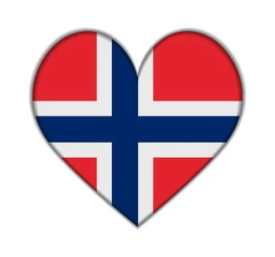 Norway heart flag vector Stock Illustration
