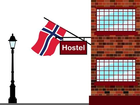 Norway Hostels Vector Illustration Stock Illustration