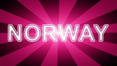 Norway icon in red abstract background with rays. Stock Footage 114021786