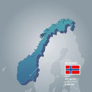 Norway information map. Stock Illustration