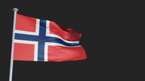 Norway - Loopable 3D flag animation with Alpha Channel and Transparency for y Stock-Footage 91467098