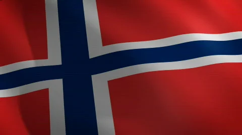 Norway looping flag waving in the wind Stock Footage 800031