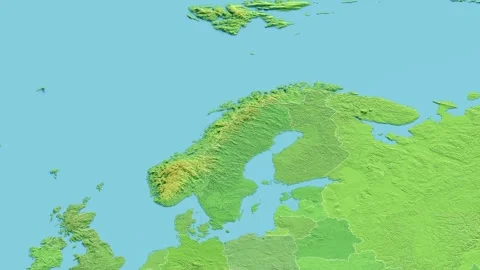 Norway Map 3D animated with Borders Stock-Footage 348529436
