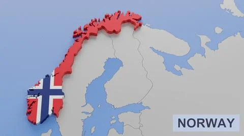 Norway map 3D illustration Illustrazione stock