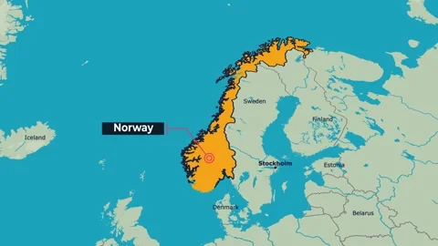 Norway Map Animation Locator Zoom 4K Motion Graphic Stock Footage 340356950