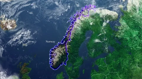 NORWAY Map With Borders Stock Footage 318677342