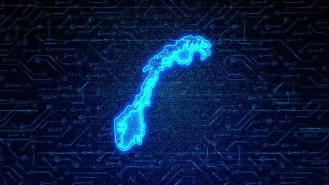 Norway Map Digital Technology Opener Video stock 335081842