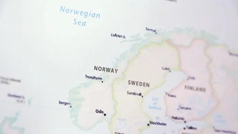 Norway on a Map Stock Footage 99250581