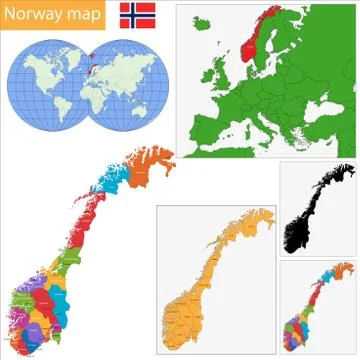 Norway map Stock Illustration