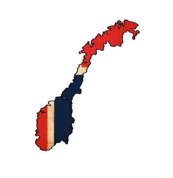 Norway map on norway flag drawing ,grunge and retro flag series Stock Illustration