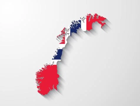 Norway map with shadow effect presentation Stock Illustration