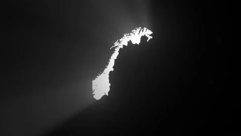Norway map silhouette with light effects Stock Footage 144106128