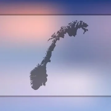 Norway map. Vector silhouette of Norway. Blurred background Stock Illustration