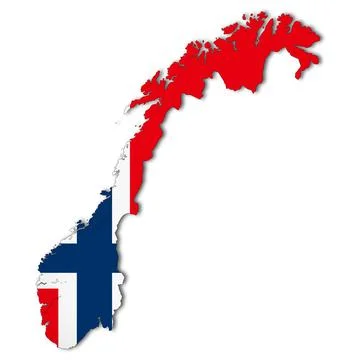 Norway map on white background with clipping path 3d illustration Stock Illustration