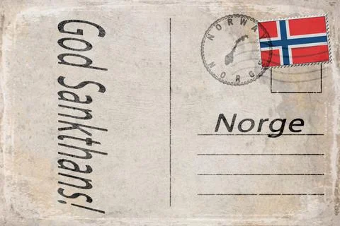 Norway Midsummer St Hans Background Stock Illustration