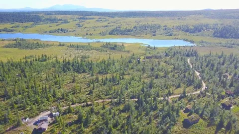 Norway mountain aerial shot drone shot Stockbeeldmateriaal 81361553