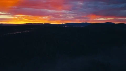 Norway Mountain Range Sunset Stock Footage 341337071