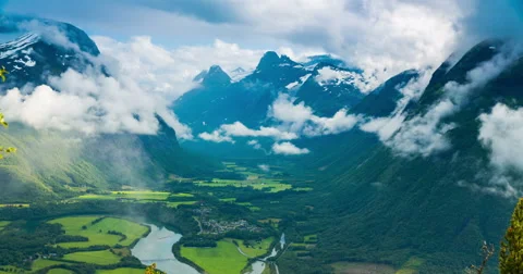Norway Mountains and Clouds Timelapse Video stock 52809336