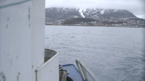 Norway-Narvik-Town-Location-Ocean-Boat-3 Stock Footage 37795602