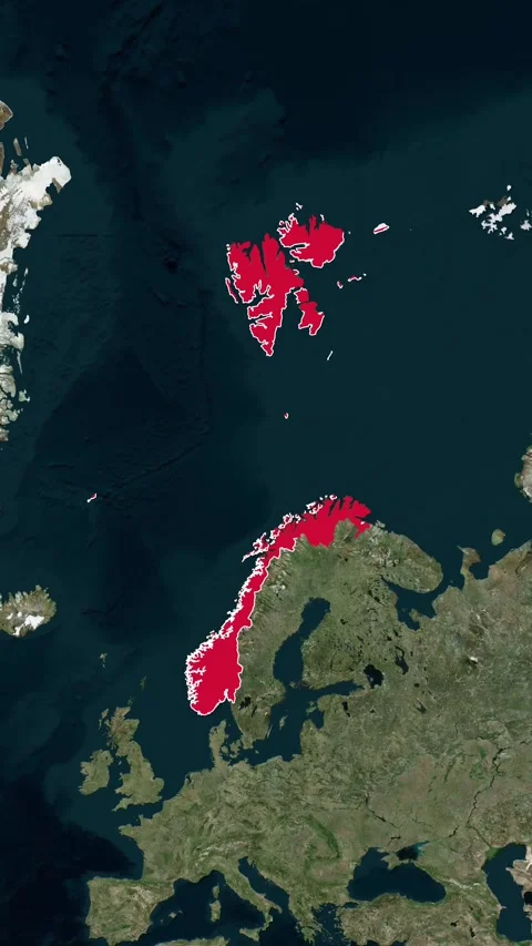 Norway National Border Vertical Map Topography Animation 4K Video stock 329917934