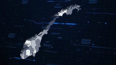 Norway network map Stock Footage 87976948