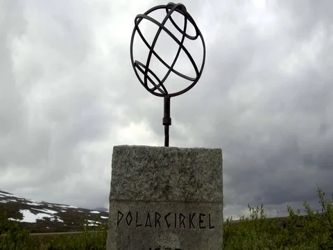 Norway Polarcirkel Statue Stock Footage 80954409